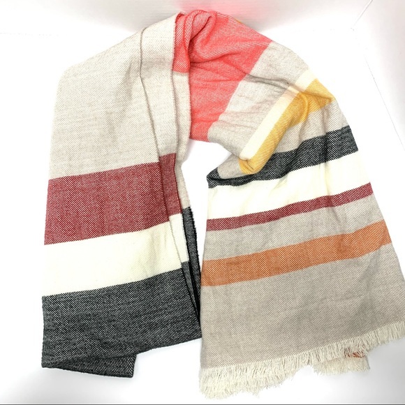 Cashmere Feel Multi-Color Striped‎ Warm Scarf Wrap Accessory Winter - Picture 1 of 3
